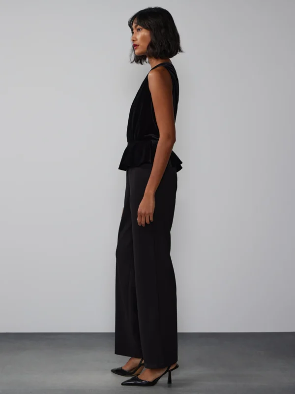 One Shoulder Velvet Jumpsuit - Image 4