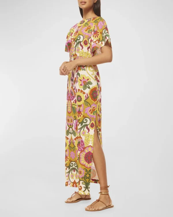 Lalita Low-Back Floral Cotton Maxi Dress - Image 4