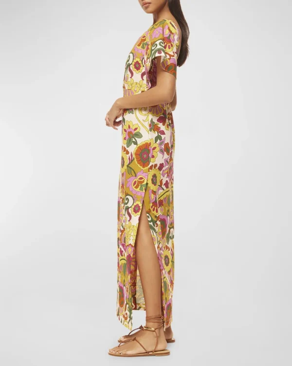 Lalita Low-Back Floral Cotton Maxi Dress - Image 2